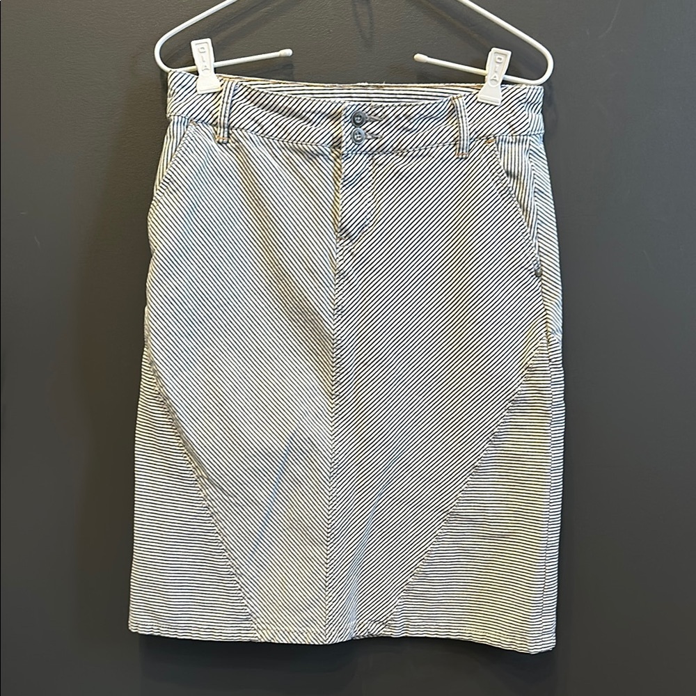 Pilcro by Anthropologie‎ | Denim Pencil Skirt | Stripes | Sz 26
